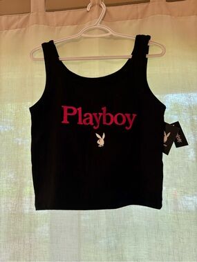 Embroidered PLAYBOY Black with White Bunny Logo BNWT